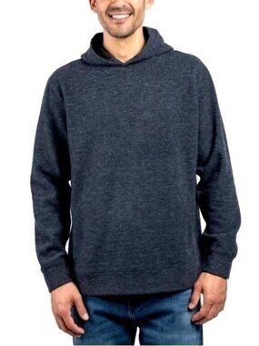 NWT Jachs New York Men's S Pullover Hoodie Heathered Navy Wool Blend